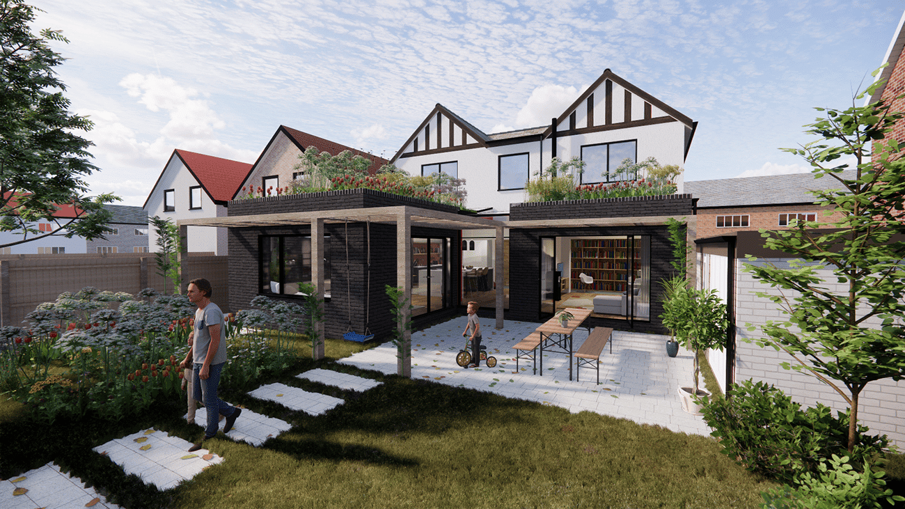 Extension front view